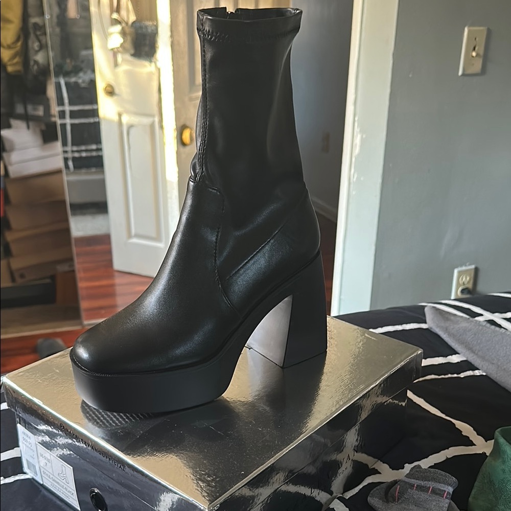 Black Platform Ankle Boots
